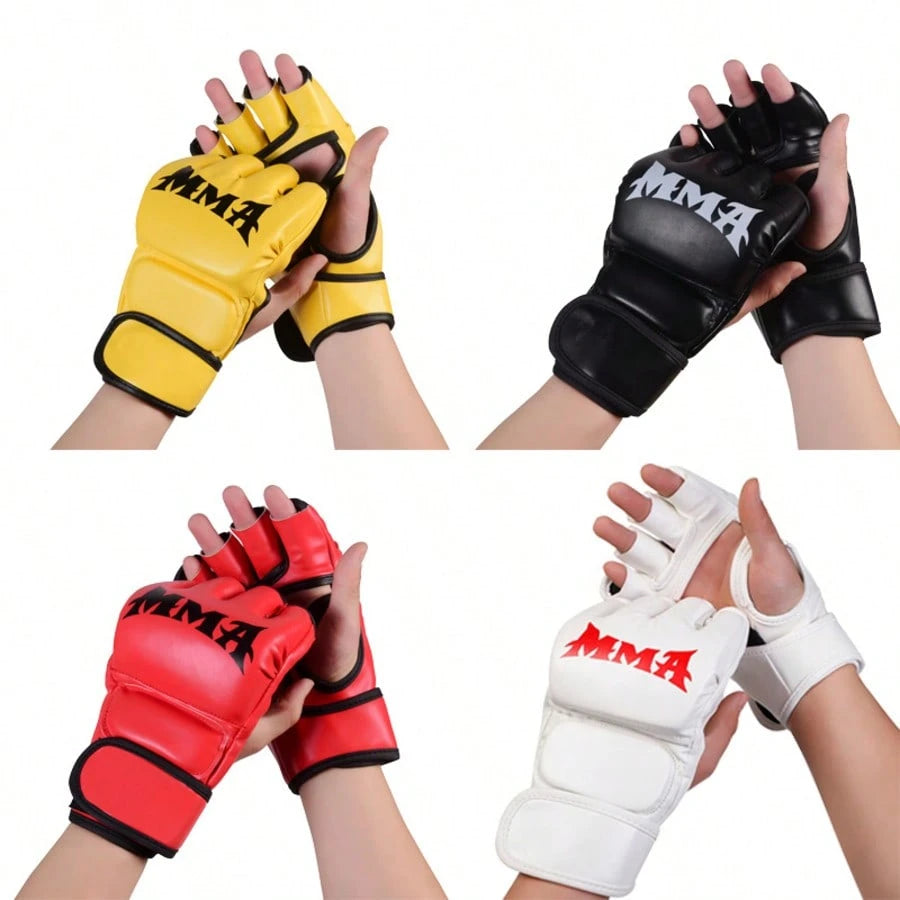 A Pair Of Adult Half-Finger MMA Boxing TrainingGloves, Suitable For Sanda. Muay Thai. MMA. UFCAnd Other Sports