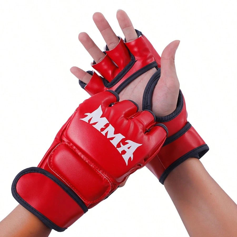 A Pair Of Adult Half-Finger MMA Boxing TrainingGloves, Suitable For Sanda. Muay Thai. MMA. UFCAnd Other Sports