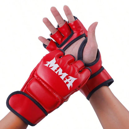 A Pair Of Adult Half-Finger MMA Boxing TrainingGloves, Suitable For Sanda. Muay Thai. MMA. UFCAnd Other Sports