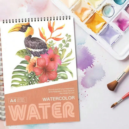 A4 Watercolor Pad 24 Sheets| No Paper Scraps & Lint-Free Thick Paper| Spiral Bound Sketchbook| Back To School Art Supplies For Painting & Sketching| Student Art Kit