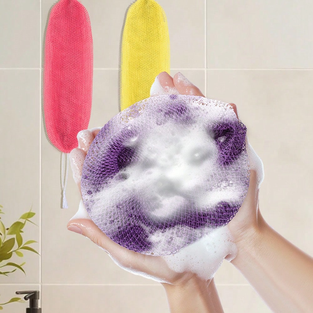 African Net Sponge, Authentic Exfoliating Bath Sponge For Deep Cleansing, Long-Lasting Body Scrub, Shower & Bath Accessories For Women & Men, Body Scrubber & Exfoliating Bath Sponge For Dead Skin Remo