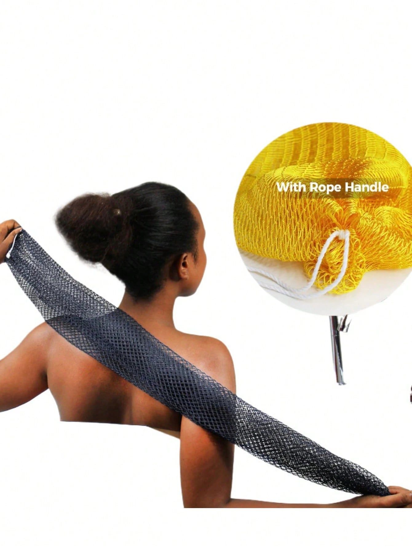 African Net Sponge, Authentic Exfoliating Bath Sponge For Deep Cleansing, Long-Lasting Body Scrub, Shower & Bath Accessories For Women & Men, Body Scrubber & Exfoliating Bath Sponge For Dead Skin Remo