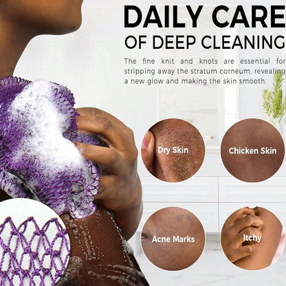 African Net Sponge, Authentic Exfoliating Bath Sponge For Deep Cleansing, Long-Lasting Body Scrub, Shower & Bath Accessories For Women & Men, Body Scrubber & Exfoliating Bath Sponge For Dead Skin Remo