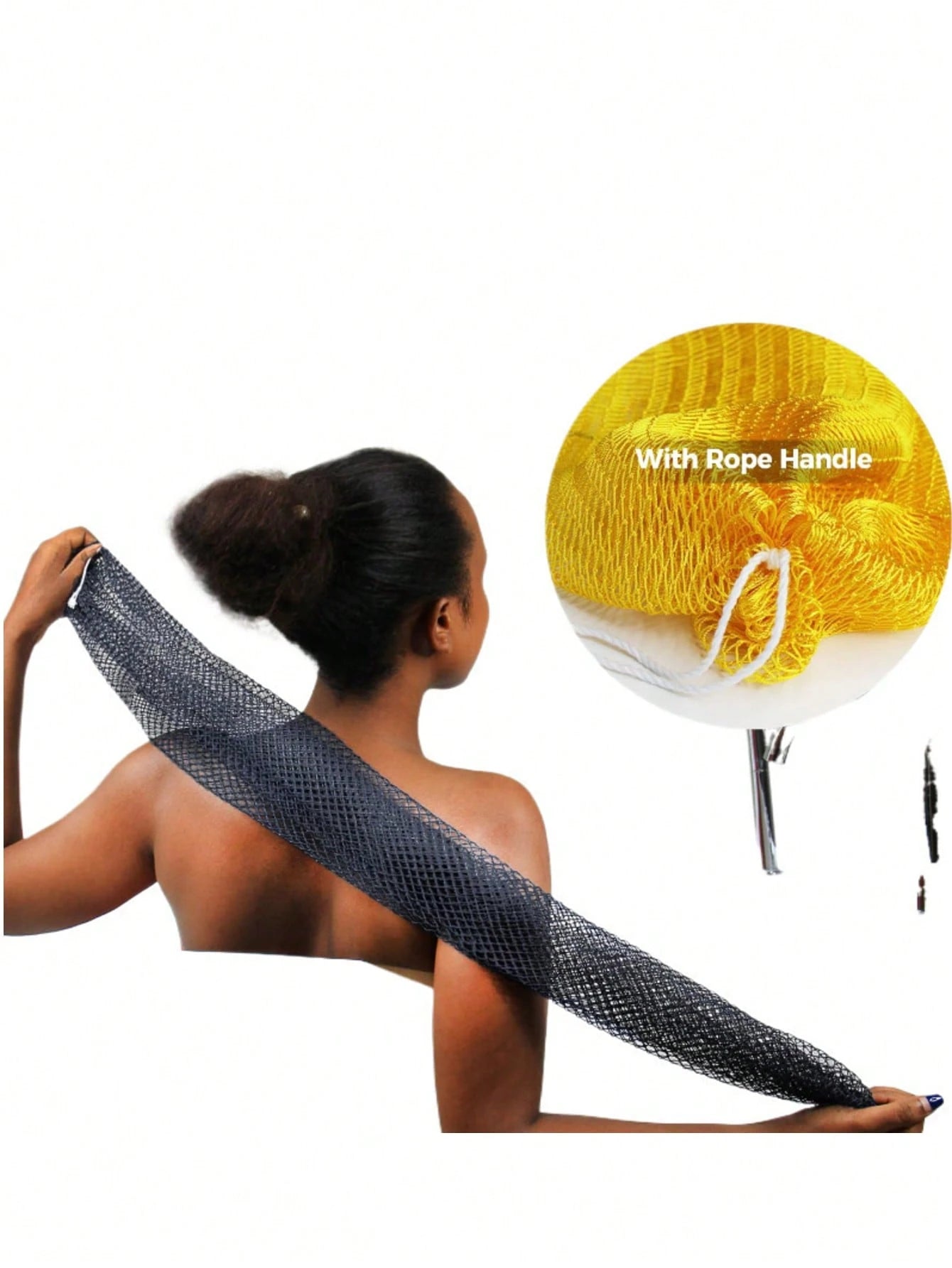 African Net Sponge, Authentic Exfoliating Bath Sponge For Deep Cleansing, Long-Lasting Body Scrub, Shower & Bath Accessories For Women & Men, Body Scrubber & Exfoliating Bath Sponge For Dead Skin Remo