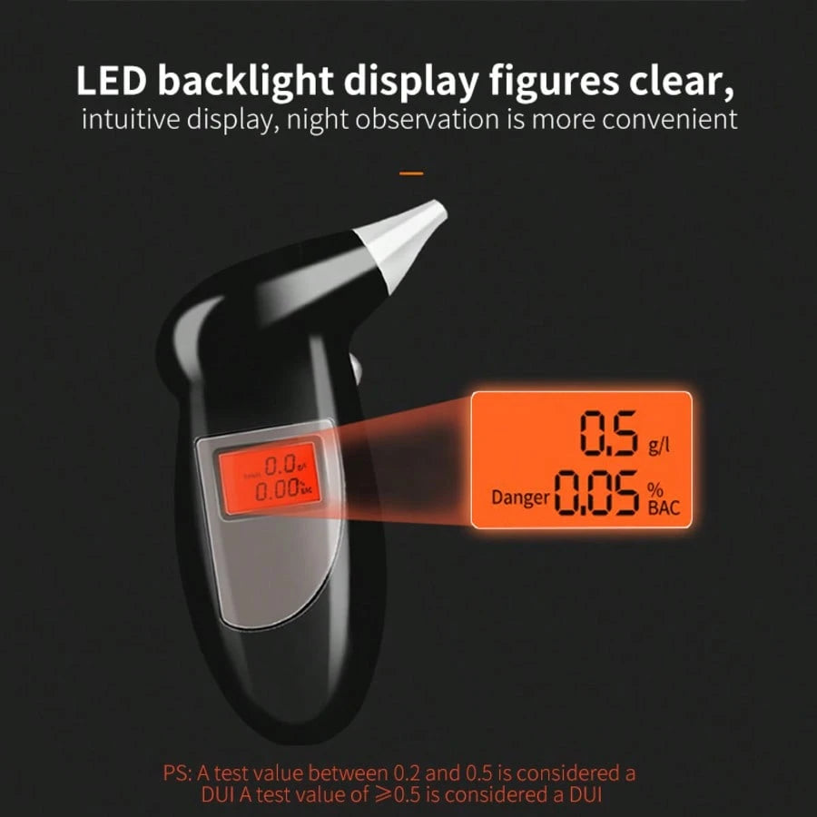 Alcohol Breathalyzer, Alcohol Tester (Shipped Without Battery)