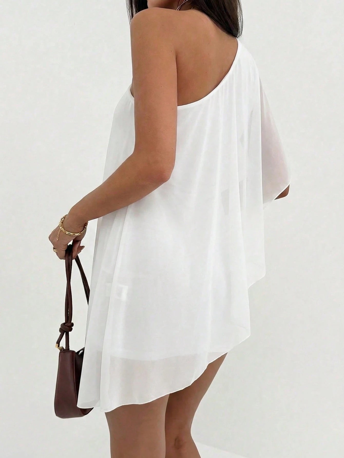 Aloruh Women's Solid Color Ruffle Trim Mini Slip Dress Summer Outfits Clothes Beach Vacation For Woman Boho Tropical Clothe,Summer Dresses White