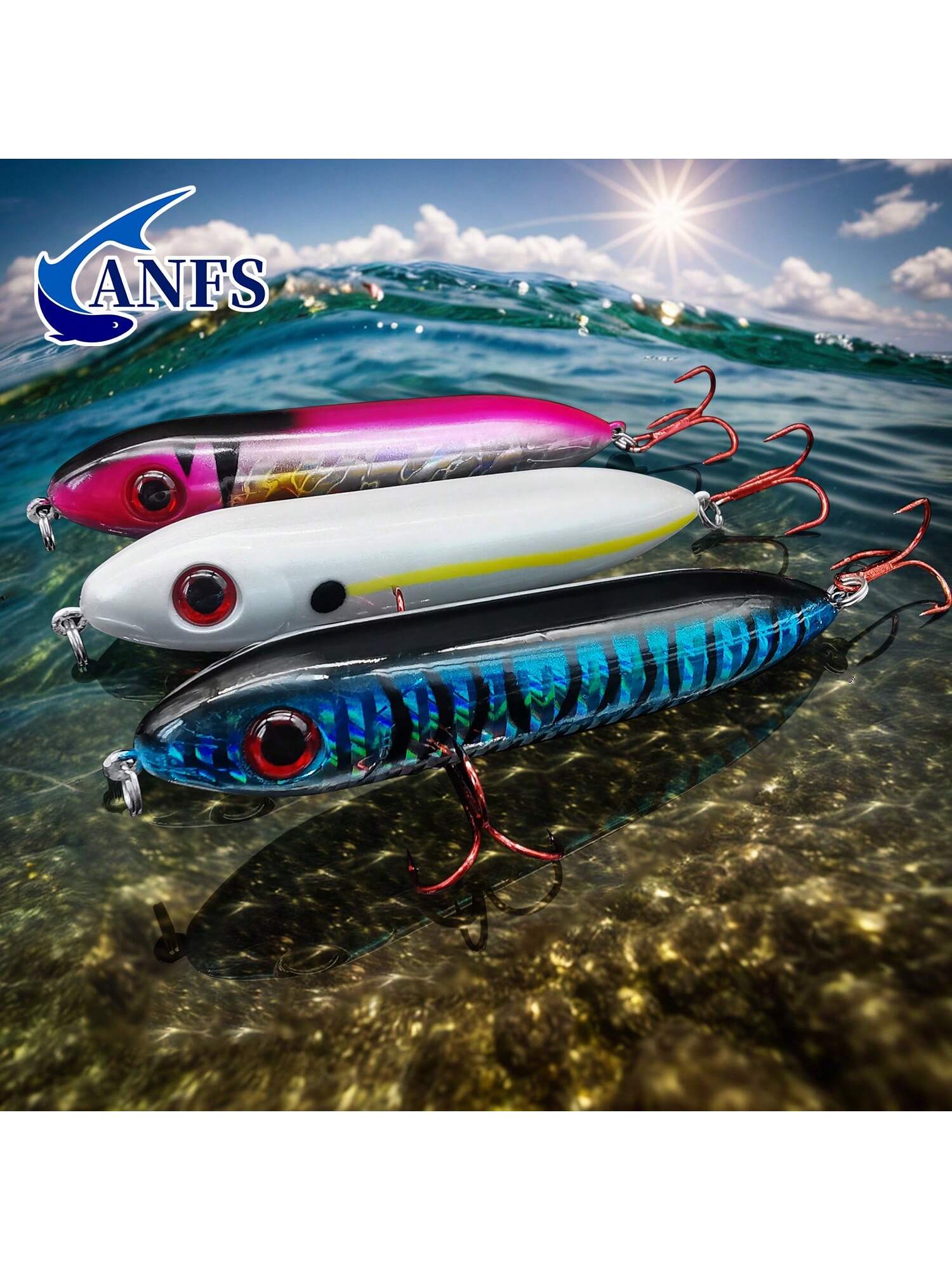 ANFS 1pc Realistic Topwater Fishing Lure-Pencil Artificial Bait For Saltwater & Freshwater Fishing Stuff