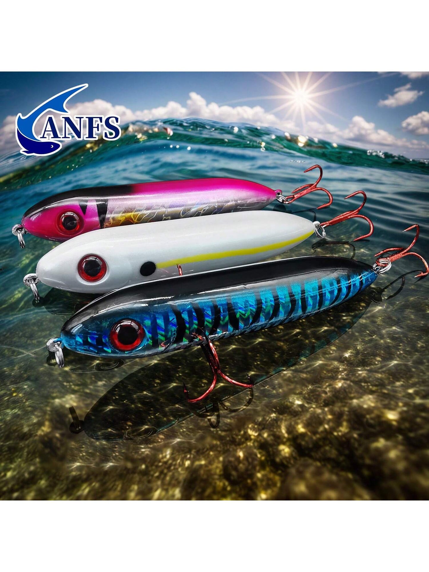 ANFS 1pc Realistic Topwater Fishing Lure-Pencil Artificial Bait For Saltwater & Freshwater Fishing Stuff