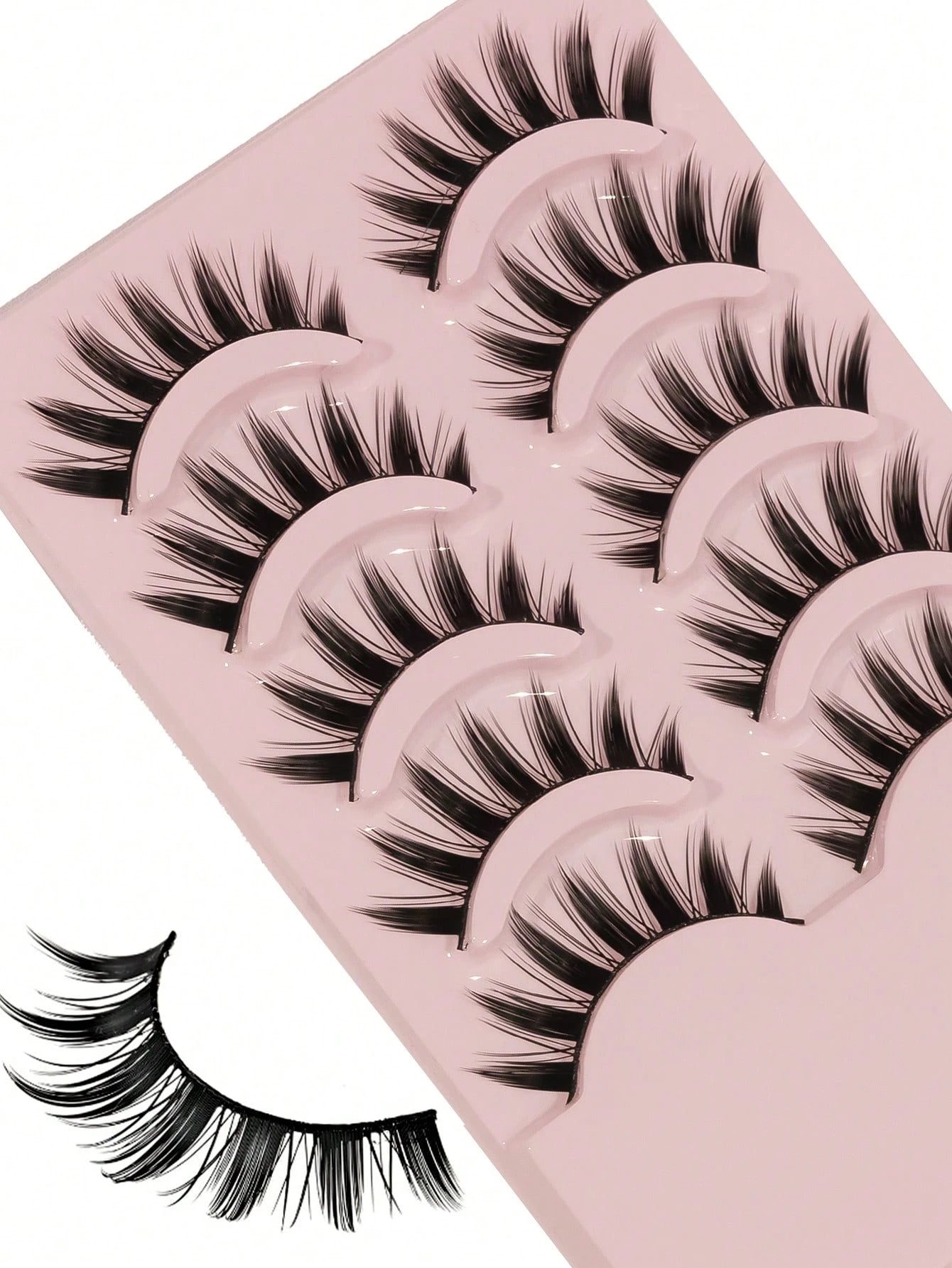 Anime Manga False Eyelashes 5 Pairs Set- Natural Wispy Fluffy Spiky Doll Lashes For Cartoon Makeup & Cosplay European, American, And Japanese Styles