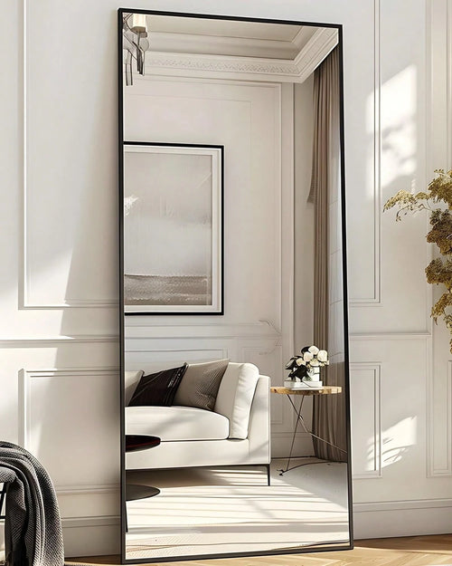 Antok Full Length Mirror, 58"X18" Floor Mirror, Floor Standing Freestanding Full Body Mirror With Stand For Bedroom, Hanging Mounted For Living Room Cloakroom