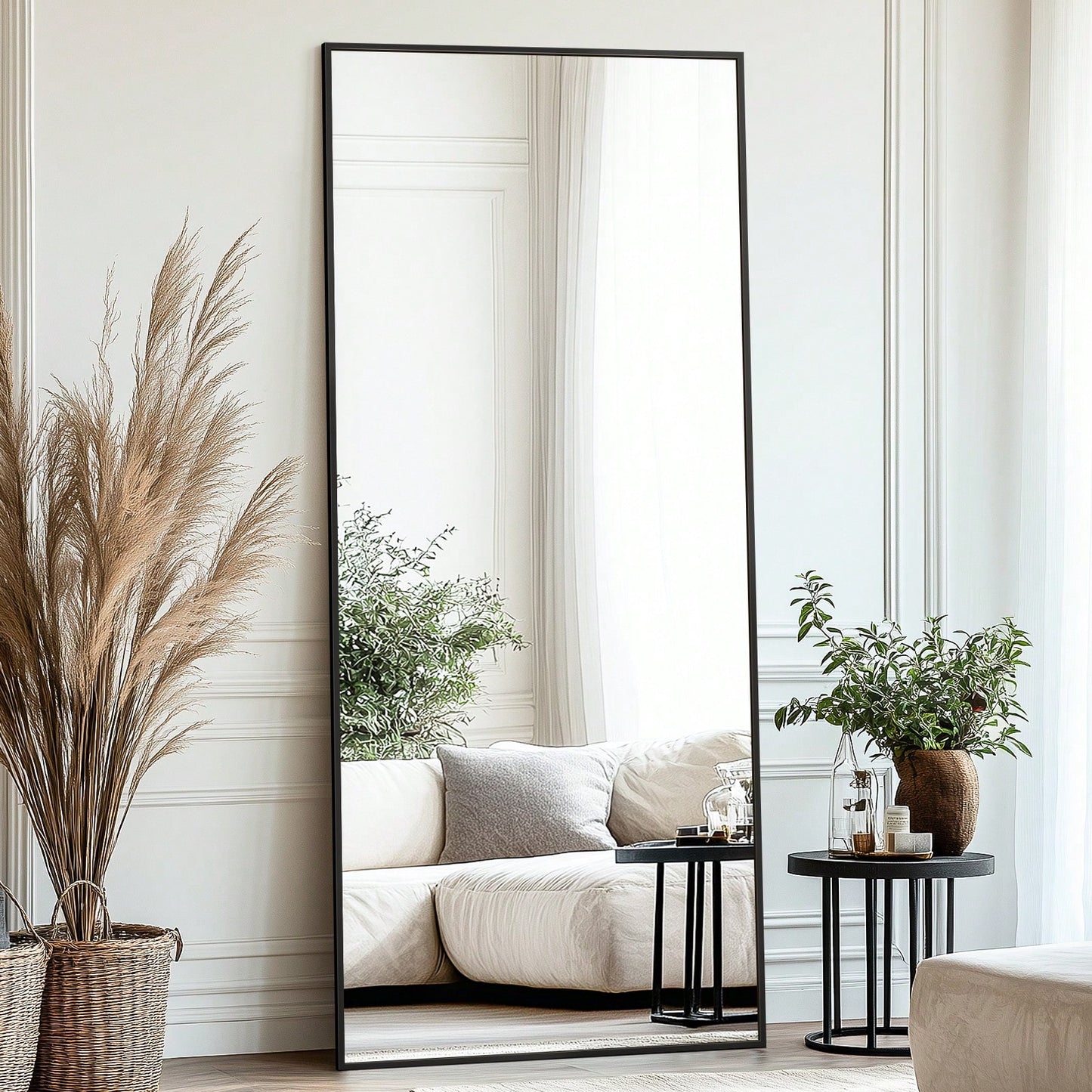 Antok Full Length Mirror, 58"X18" Floor Mirror, Floor Standing Freestanding Full Body Mirror With Stand For Bedroom, Hanging Mounted For Living Room Cloakroom