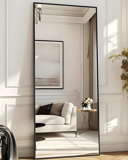 Antok Full Length Mirror, 58"X18" Floor Mirror, Floor Standing Freestanding Full Body Mirror With Stand For Bedroom, Hanging Mounted For Living Room Cloakroom