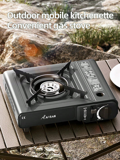 AORAN Portable Cassette Stove, High-Power Butane Stove With Safety Lock, Perfect For Camping, Hiking, And Backyard Barbecue
