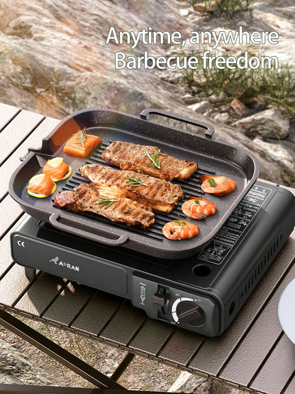 AORAN Portable Cassette Stove, High-Power Butane Stove With Safety Lock, Perfect For Camping, Hiking, And Backyard Barbecue