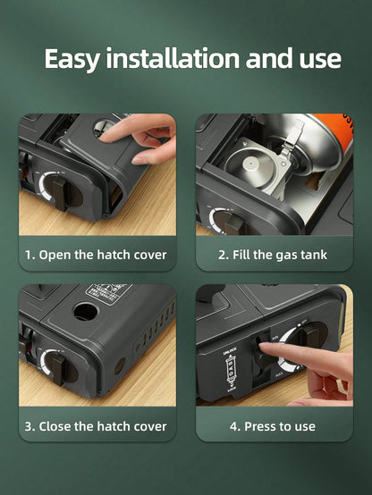 AORAN Portable Cassette Stove, High-Power Butane Stove With Safety Lock, Perfect For Camping, Hiking, And Backyard Barbecue