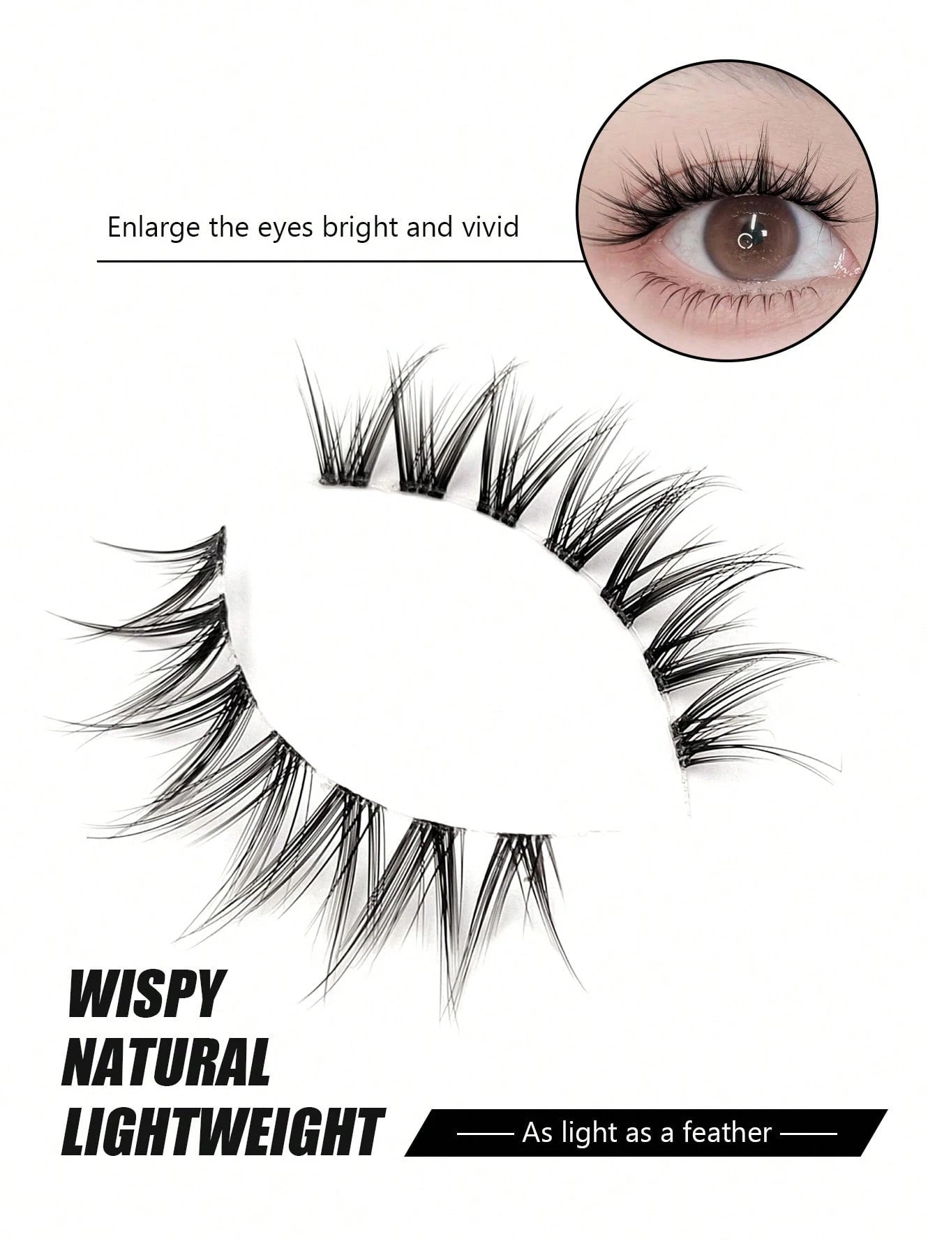 Asiteo 5 Pairs Cartoon Fish Tail False Eyelashes- Natural Thin Transparent Lash Band, Cartoon Style Design- Lightweight & Comfortable, Anime Inspired- Create Bright Eye Makeup Look, Daily Wear Fals