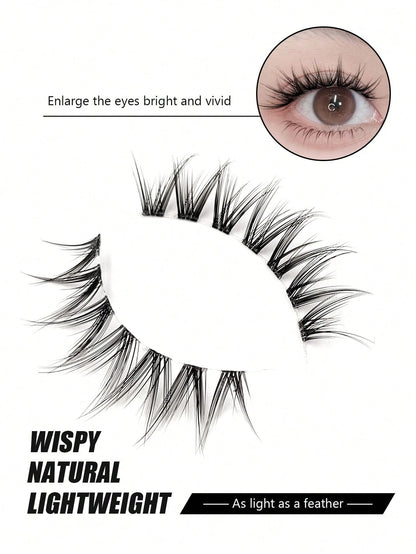 Asiteo 5 Pairs Cartoon Fish Tail False Eyelashes- Natural Thin Transparent Lash Band, Cartoon Style Design- Lightweight & Comfortable, Anime Inspired- Create Bright Eye Makeup Look, Daily Wear Fals