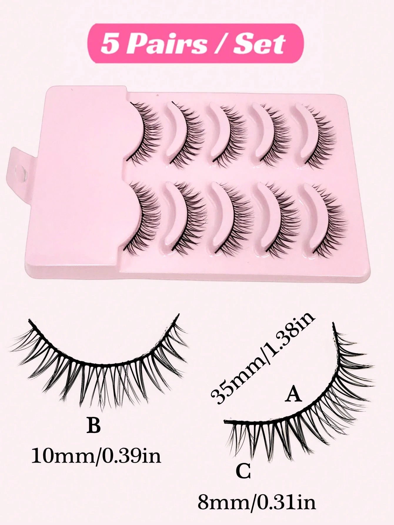 Asiteo 5 Pairs Manga Lash Natural Lightweight Criss-Cross Fairy Soft Short 3D Full Strip False Eyelashes