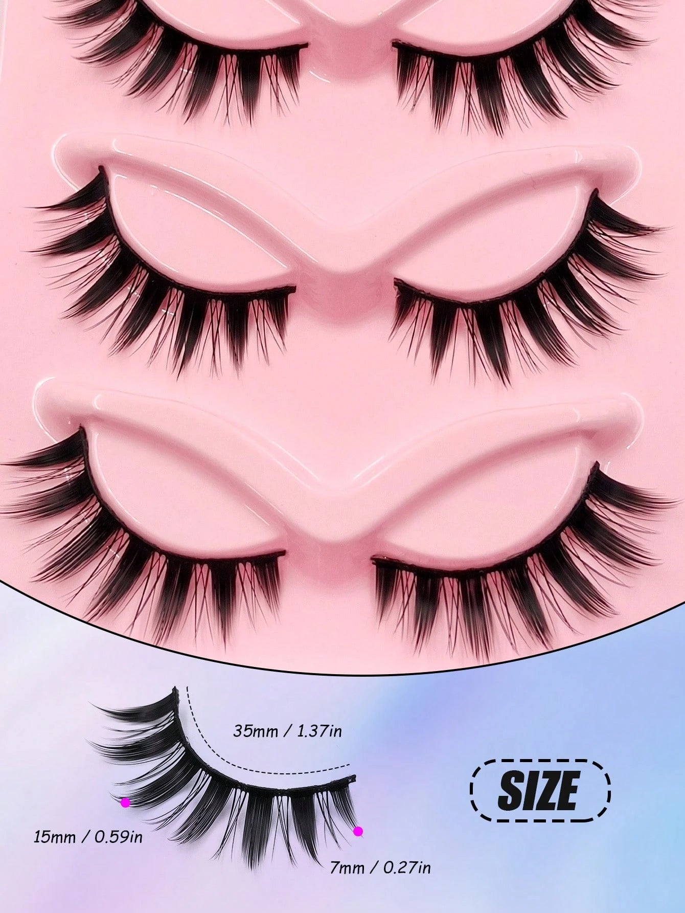 Asiteo 5 Pairs Manga Lashes- Full Strip, Wispy & Thick, Cosplay Natural Doll Eye Look For Halloween & Parties