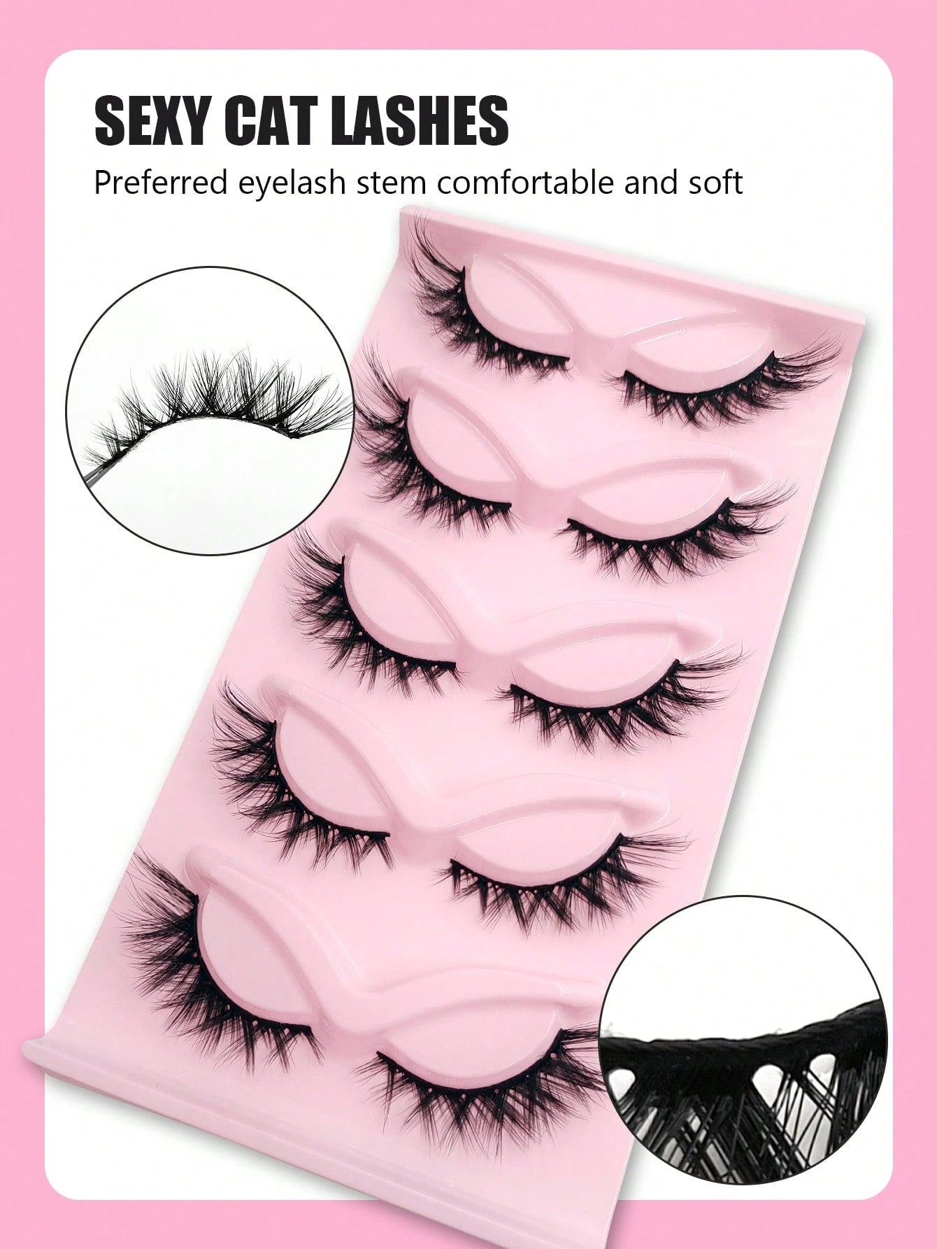 Asiteo 5 Pairs Manga Lashes- Full Strip, Wispy & Thick, Cosplay Natural Doll Eye Look For Halloween & Parties
