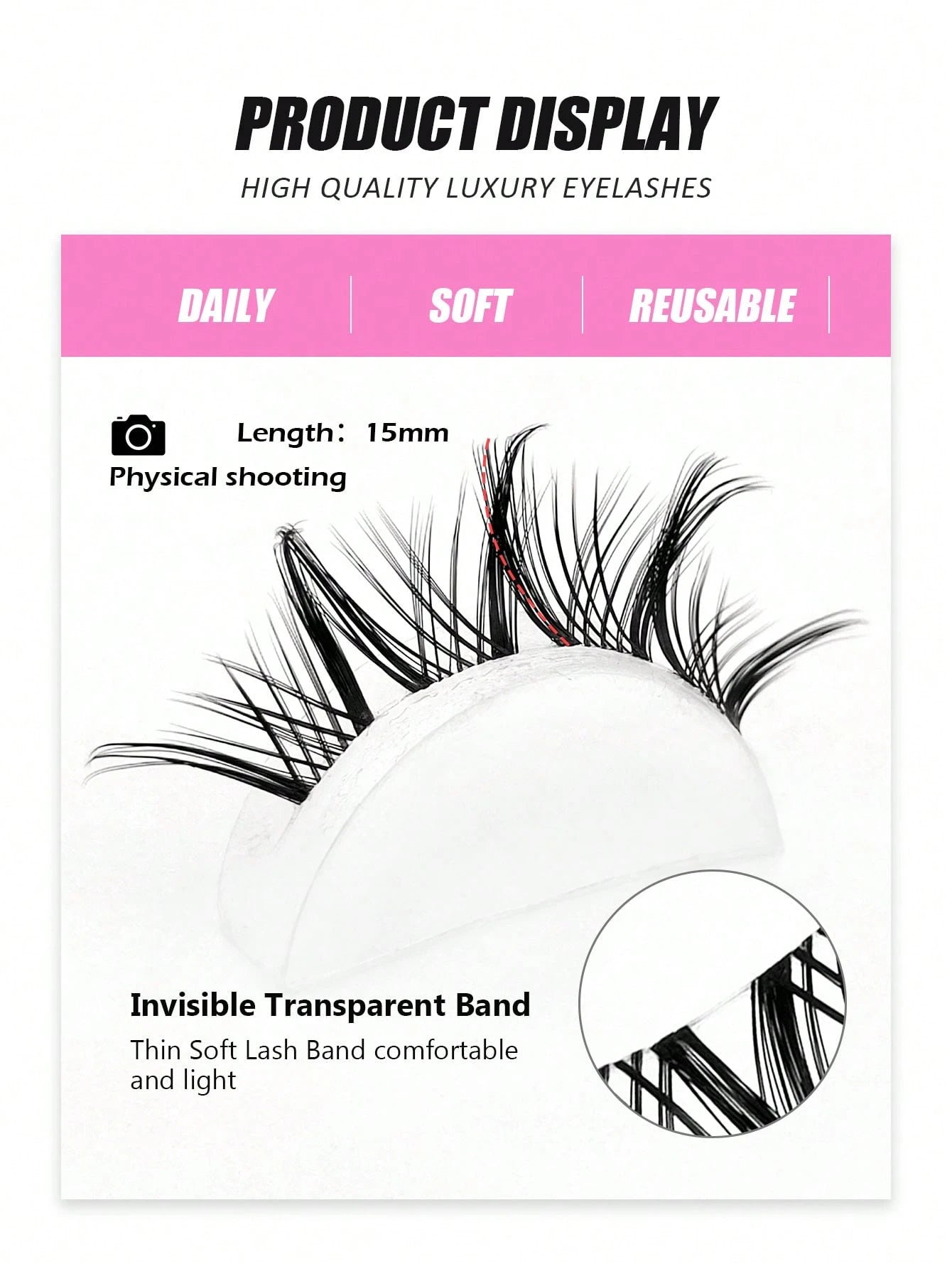 Asiteo 5 Pairs Realistic Spiky Cartoon Anime False Eyelashes, Transparent Band Criss-Cross Lashes, Suitable For Daily Wear And Cosplay Occasions