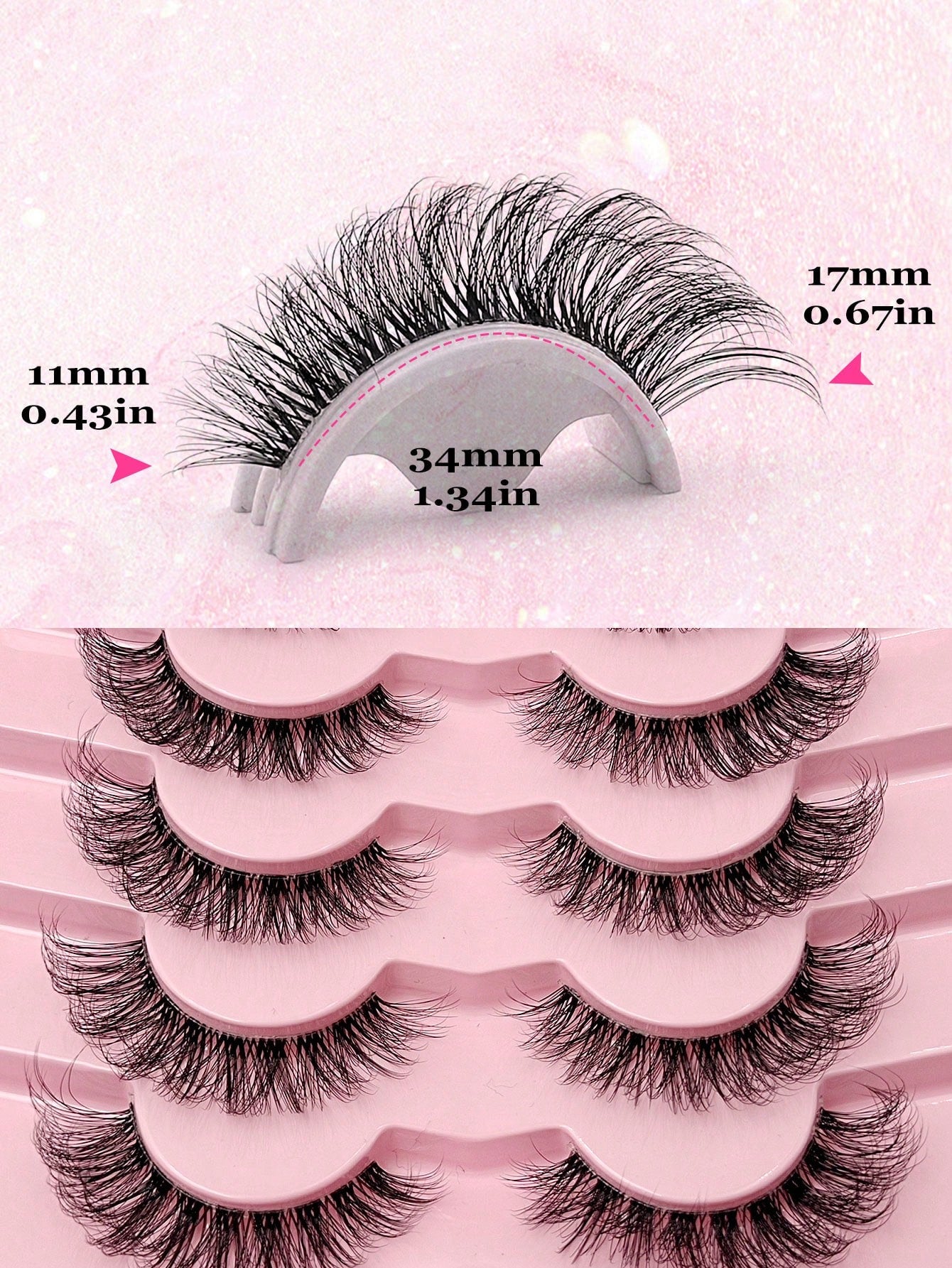 Asiteo 7 Pairs Fluffy Cat Eye False Eyelashes, Natural & Realistic Mink Lashes, Soft & Voluminous, Long Wispy Ends, Suitable For Daily Use