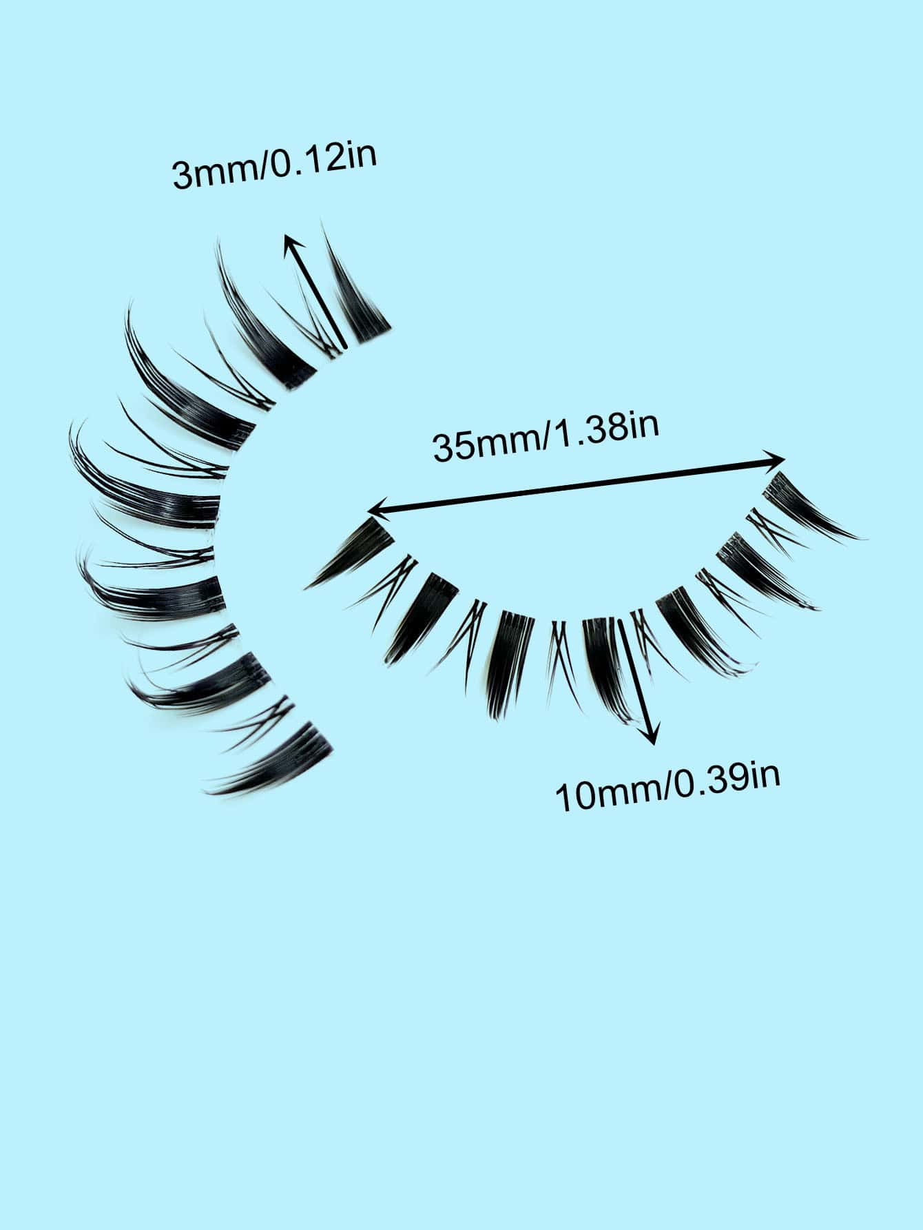 Asiteo Manga Lashes, 5pairs Natural Transparent Plastic Band  Pointed Cat Eye False Eyelashes
