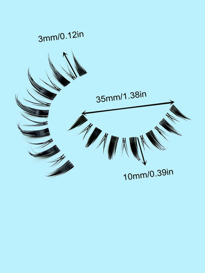 Asiteo Manga Lashes, 5pairs Natural Transparent Plastic Band  Pointed Cat Eye False Eyelashes