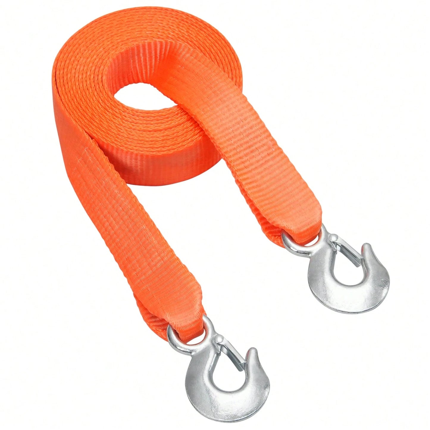 ATV Tow Strap With Hooks, 2-Inch X 20-Foot, 17000 Lbs Capacity, Durable Recovery Rope With Security Hooks For Trucks And Vehicles, Essential Towing Accessory For Roadside Assistance