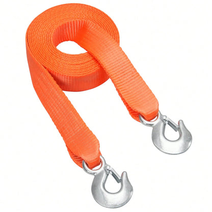 ATV Tow Strap With Hooks, 2-Inch X 20-Foot, 17000 Lbs Capacity, Durable Recovery Rope With Security Hooks For Trucks And Vehicles, Essential Towing Accessory For Roadside Assistance