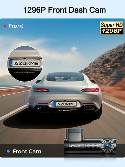 Azdome Dash Camera For Cars, 1296P WiFi Full UHD Car CameraCam, Front Dash Camera For Cars, Driving Recorder With Loop Recording, G-Sensor, Super Night Vision, 24H Parking Mode, WDR, Motion Detection
