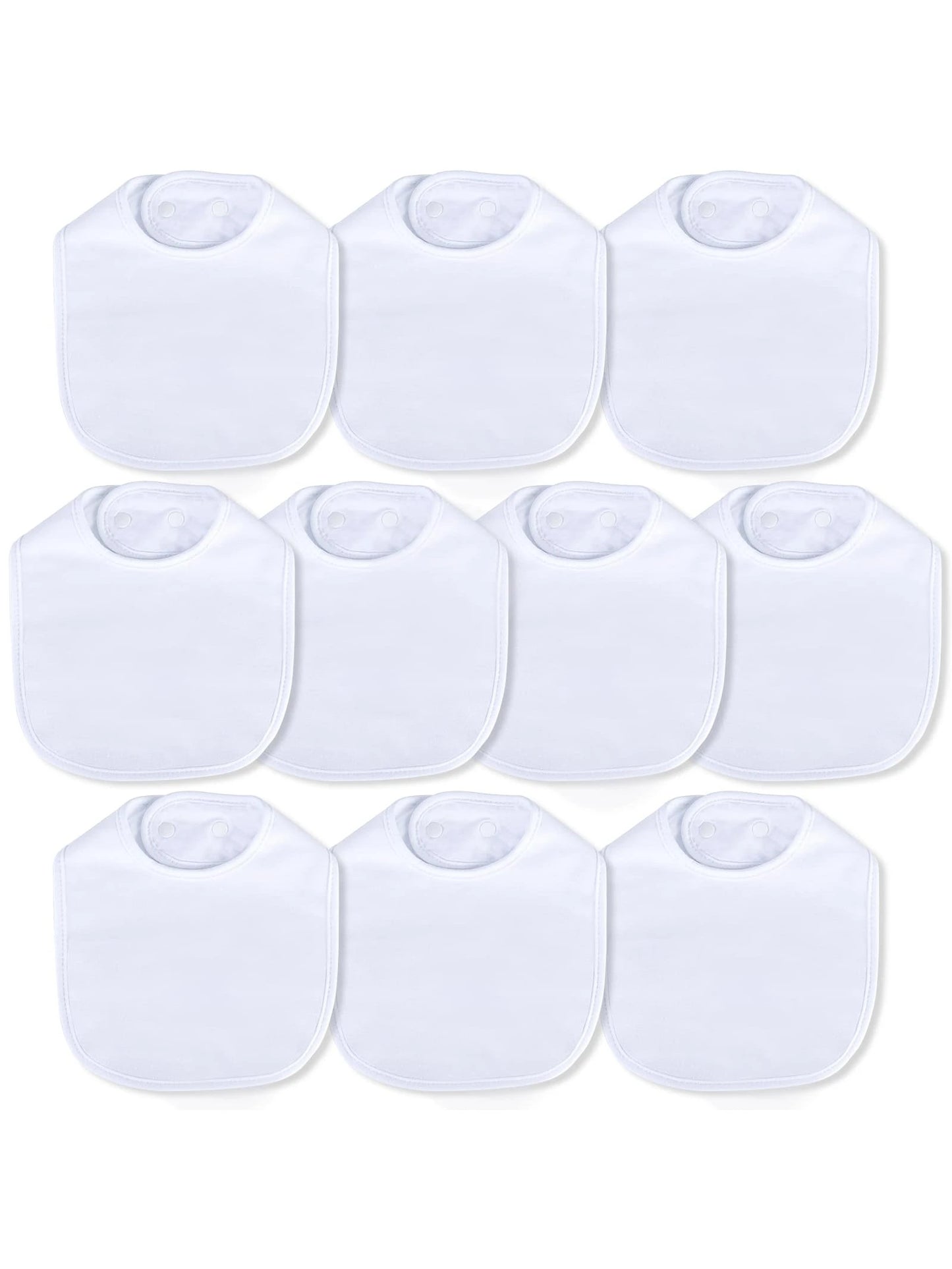 Baby Bibs Waterproof 100% Cotton Super Soft and Absorbent Unisex Bibs With Adjustable Snap for Baby Boys and Girls 0-36 Months 10 Pack