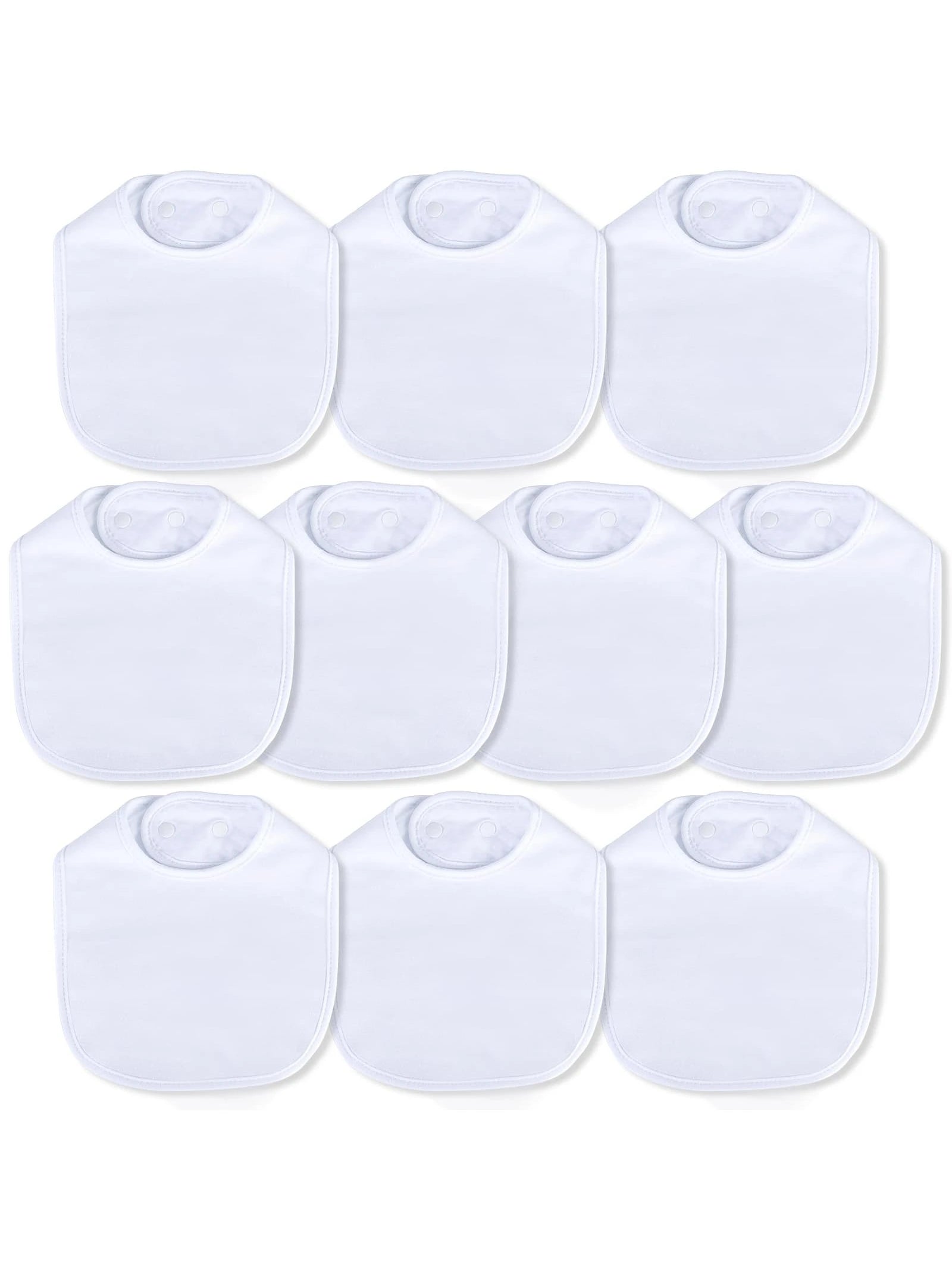 Baby Bibs Waterproof 100% Cotton Super Soft and Absorbent Unisex Bibs With Adjustable Snap for Baby Boys and Girls 0-36 Months 10 Pack