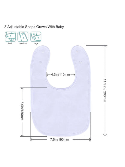 Baby Bibs Waterproof 100% Cotton Super Soft and Absorbent Unisex Bibs With Adjustable Snap for Baby Boys and Girls 0-36 Months 10 Pack