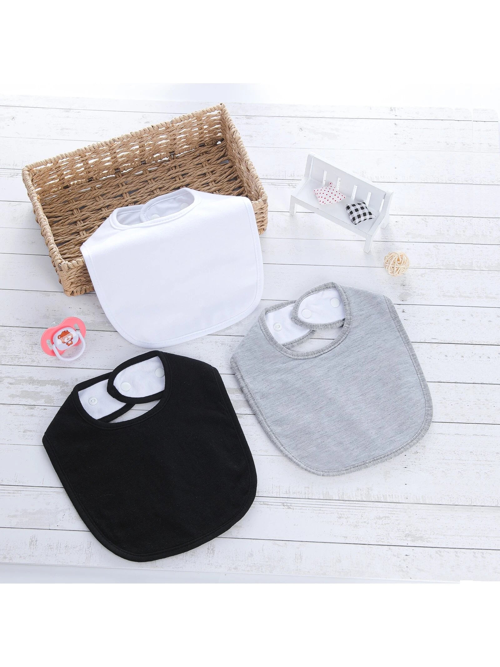 Baby Bibs Waterproof 100% Cotton Super Soft and Absorbent Unisex Bibs With Adjustable Snap for Baby Boys and Girls 0-36 Months 10 Pack