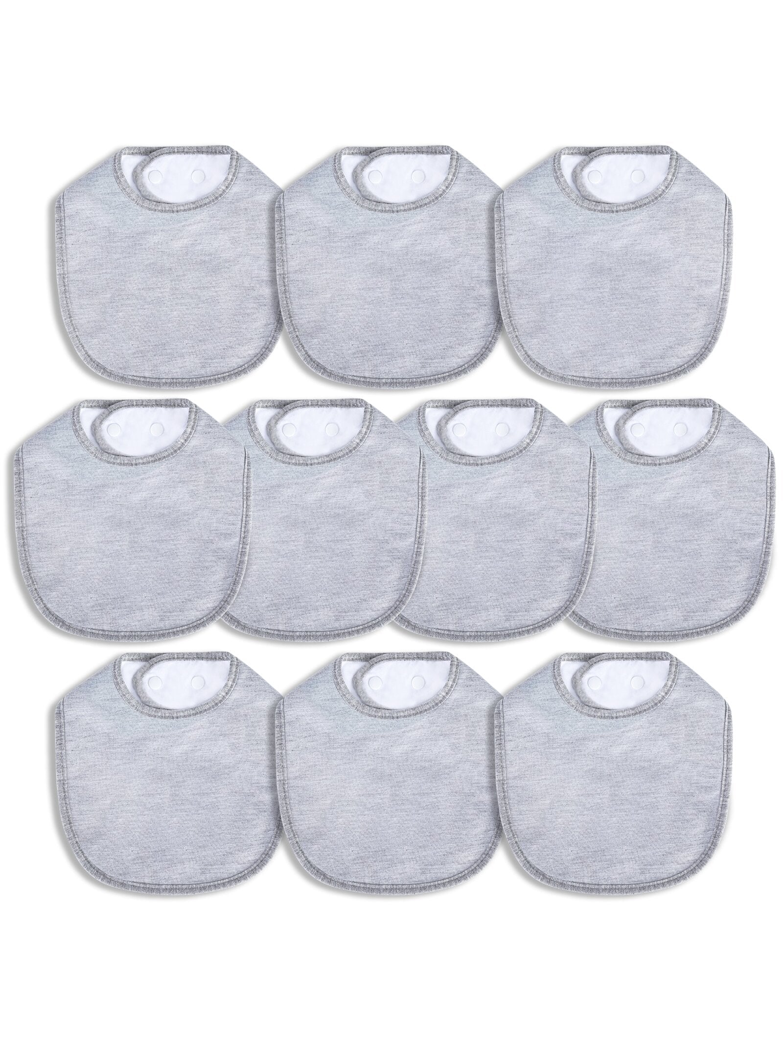 Baby Bibs Waterproof 100% Cotton Super Soft and Absorbent Unisex Bibs With Adjustable Snap for Baby Boys and Girls 0-36 Months 10 Pack