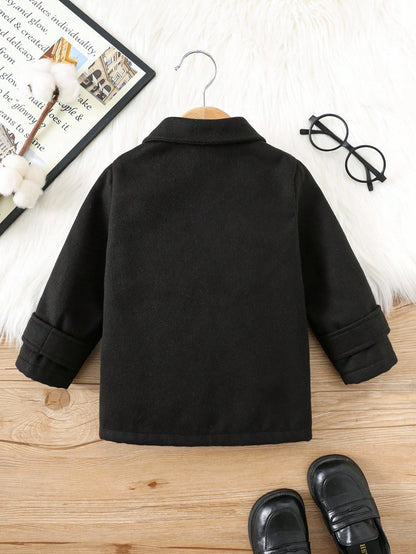 Baby Boy Classic Double-Breasted,Dark Green,Winter,Modest,Birthday,Warm Thermal Lined Casual Outerwear For Daily,Party,Photography,Holidays Autumn