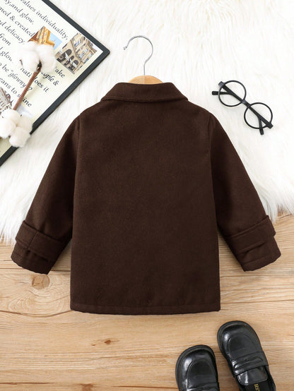 Baby Boy Classic Double-Breasted,Dark Green,Winter,Modest,Birthday,Warm Thermal Lined Casual Outerwear For Daily,Party,Photography,Holidays Autumn