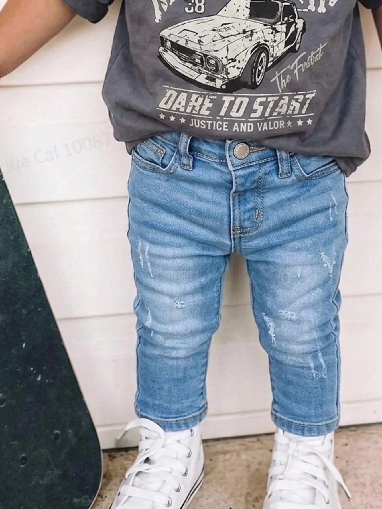 Baby Boys Casual Soft Cute Ripped Cat Whiskers High Stretch Skinny Black Denim Jeans,Casual And Versatile For Baby Boys Indoor/Outdoor Fall/Winter Clothes