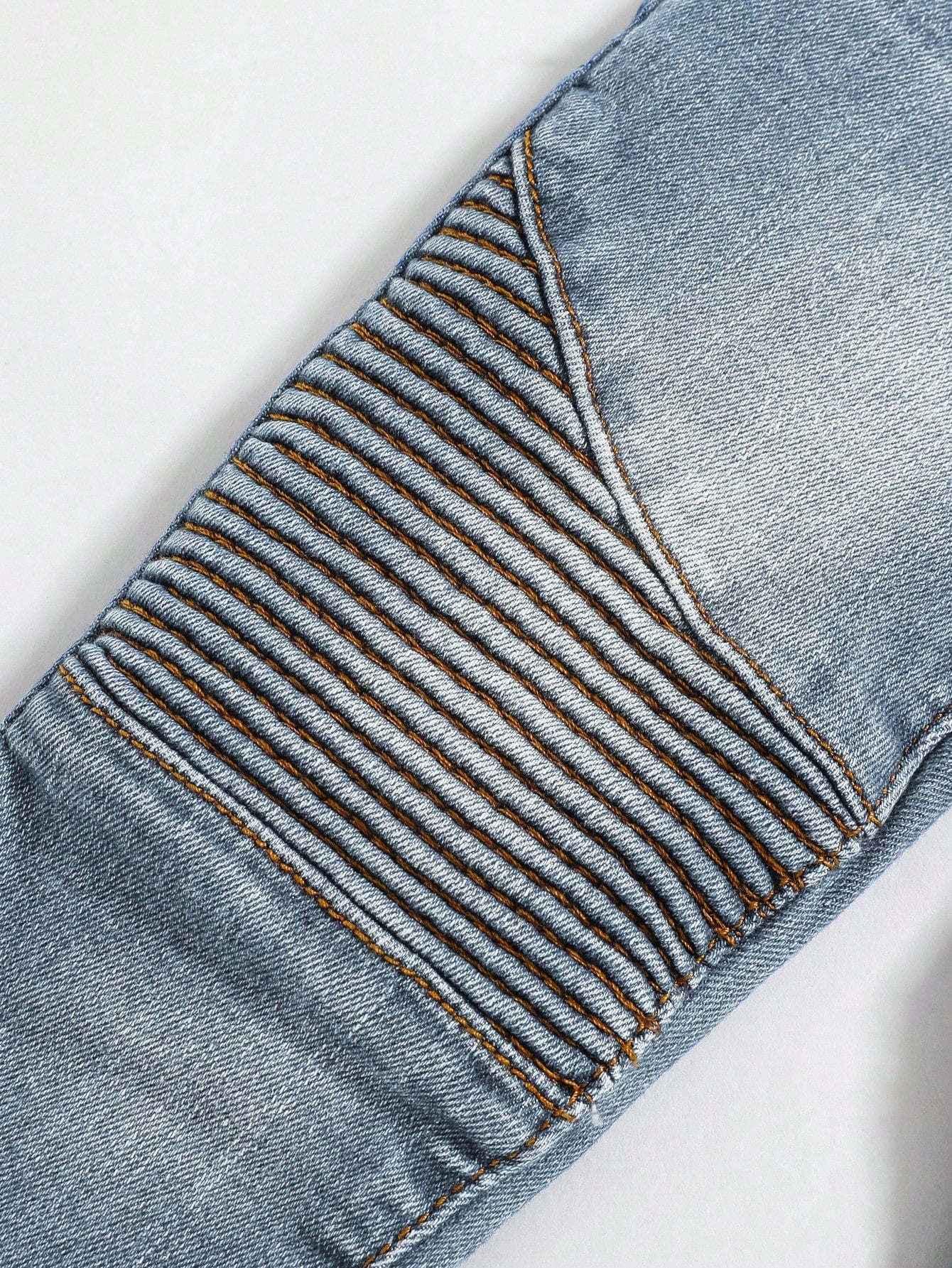 Baby Boys' Cute Distressed Toothpick Pleated Design High Stretch Skinny Blue Jeans,For Baby Boys Fall Clothes