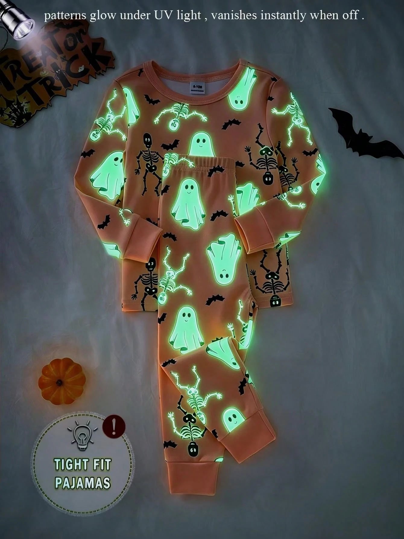 Baby Boys Spring/Autumn Cartoon Dinosaur & Palm Tree Random All-Over Print Crew Neck Long Sleeve Top And Elastic Waist Long Pants Snug Fit Loungewear