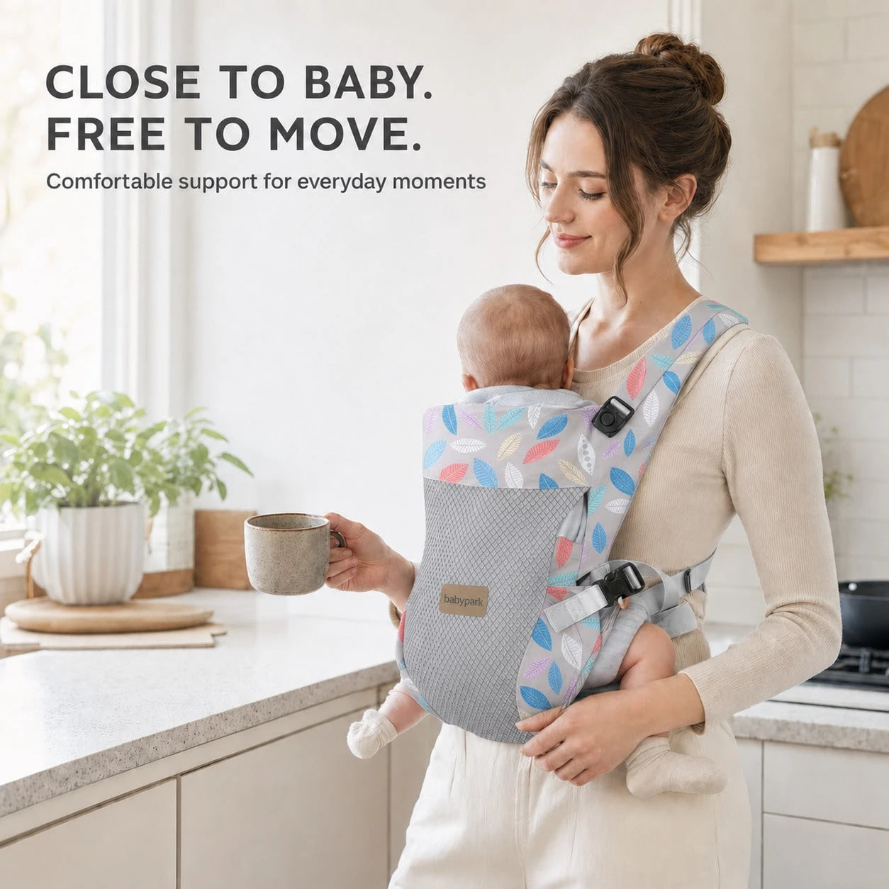 Baby Carrier For Infants And Toddlers, 4-In-1 Ergonomic Front And Back Baby Carrier, Breathable Mesh With Padded Shoulder StrapsFoldable Head Support