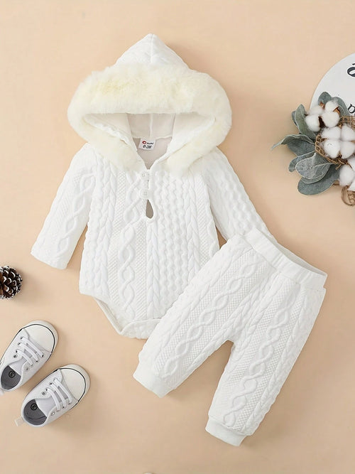 Baby Clothing Sets Girls Hoodie Long Sleeve Romper And Pants Outfit Toddler Baby Girl Fall Winter Outfits