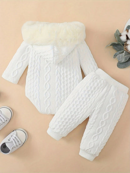 Baby Clothing Sets Girls Hoodie Long Sleeve Romper And Pants Outfit Toddler Baby Girl Fall Winter Outfits