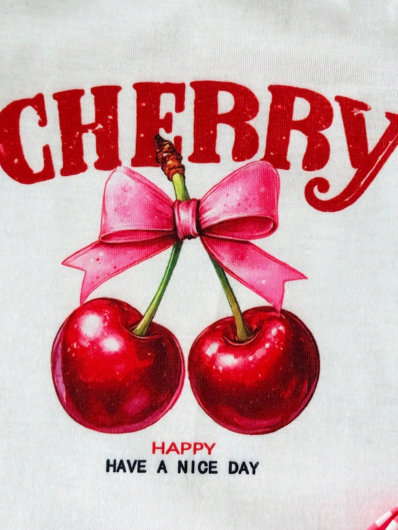 Baby Girl Letter & Cherry Print Halter Top And Plaid Skort Set