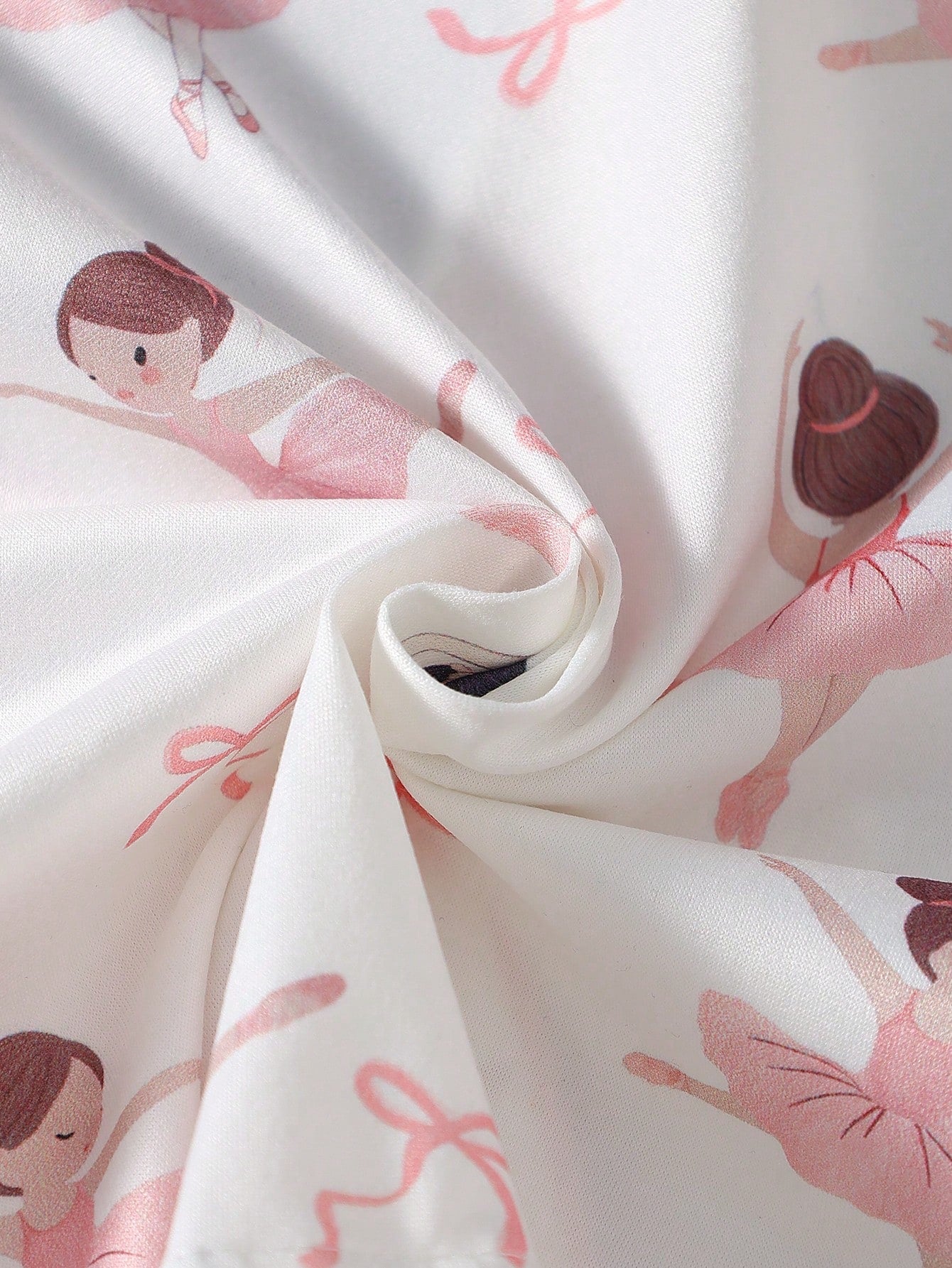 Baby Girl Sweet Cute Elegant Skin-Friendly Soft Daily Comfortable Casual Cartoon Ballet Fairy Bow Print Open Front Knit Long Sleeve Top And Long Pants 2-Piece Set Loungewear