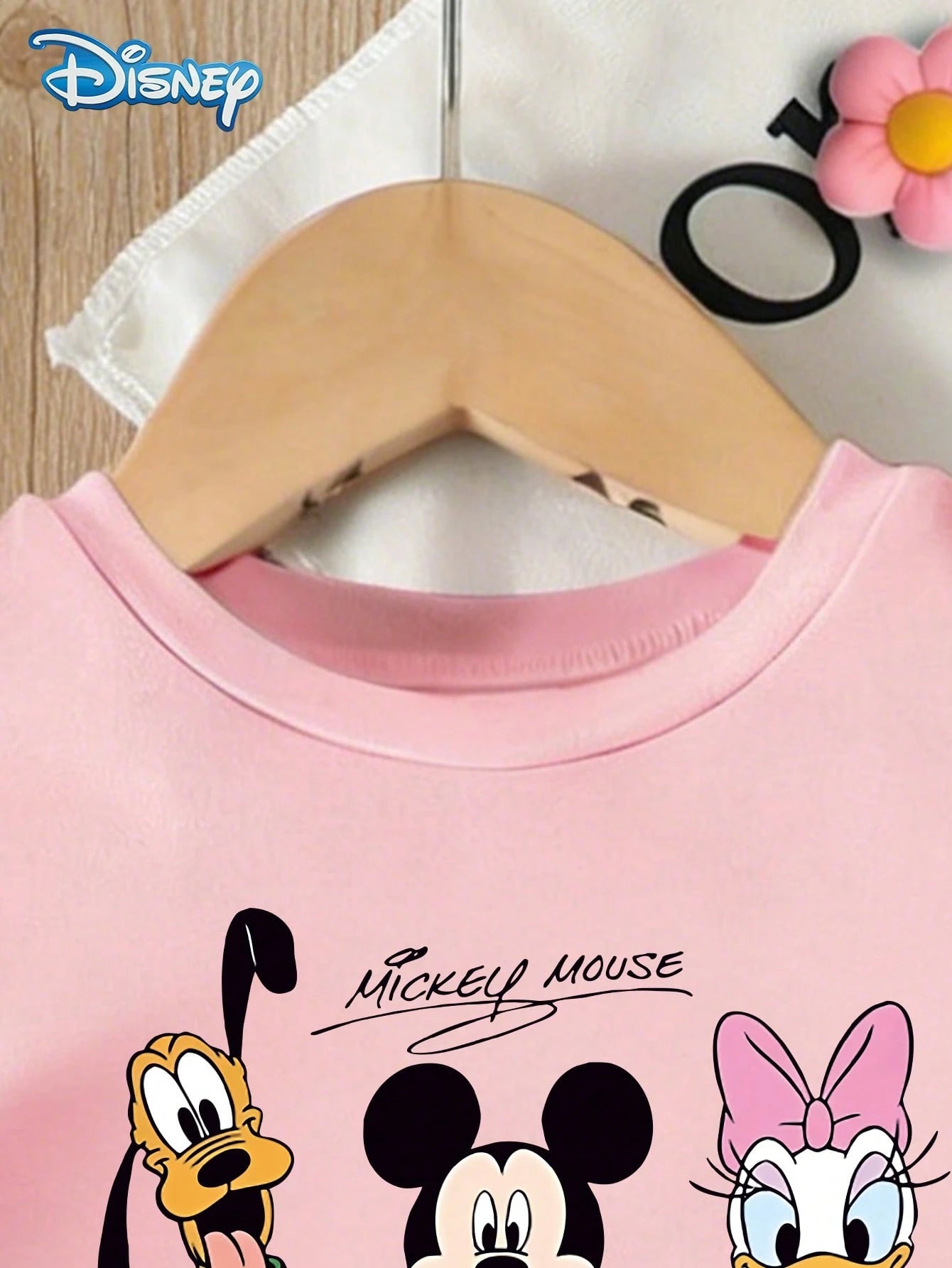 Baby Girls Disney Graphic Tee Set, Summer Disney All-Star Character Print Pink Short Sleeve T-Shirt + Shorts, Casual Outfit For Daily, Travel, Party, Suitable For Girls Under 3 Years Old