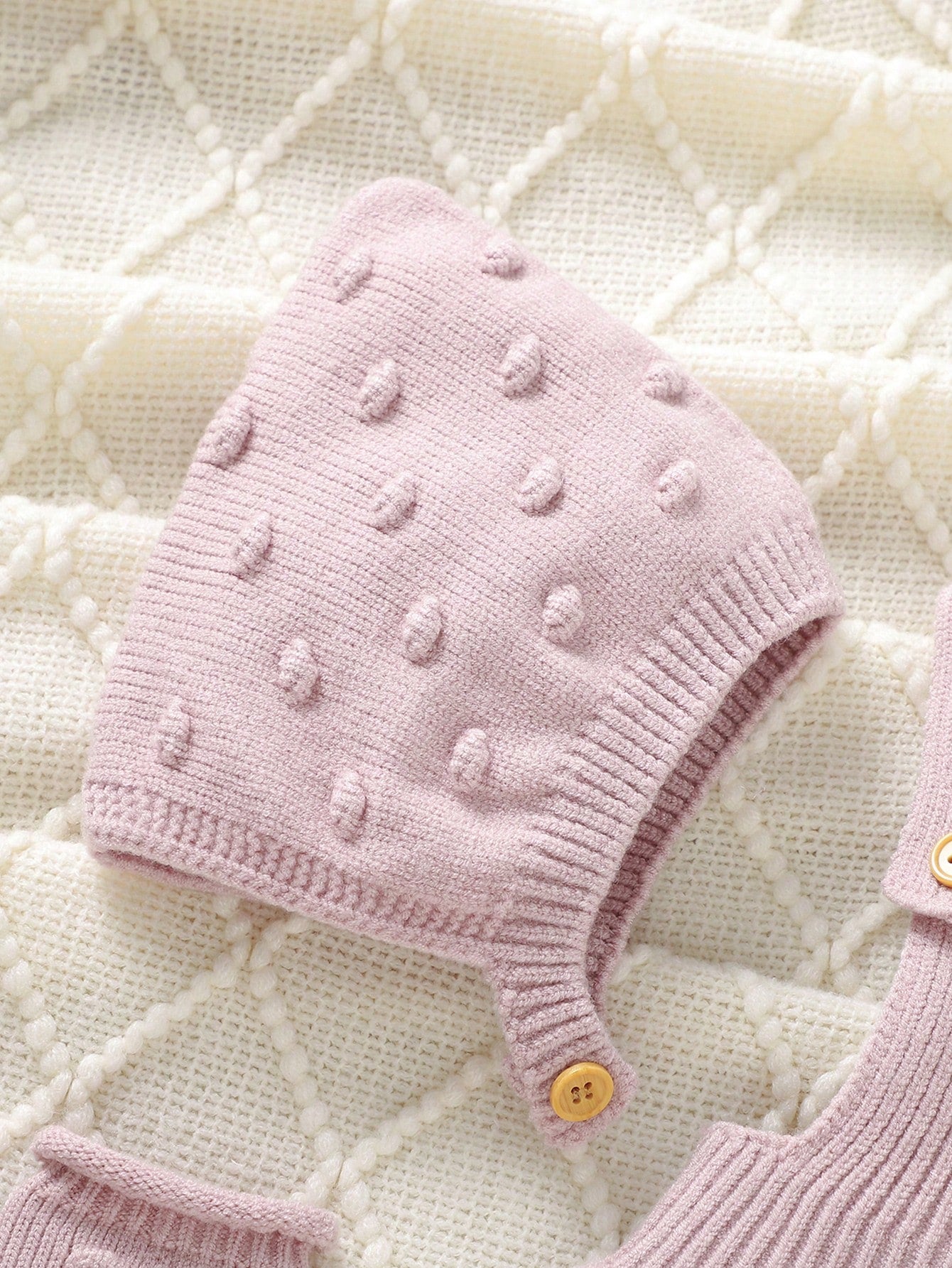 Baby Girls' Pastal Light Pink 3-Piece Set, Cute Autumn Knitted Outfits With Hat, Socks Sweater, Newborn Soft Jumpsuit Overalls, Matching Family