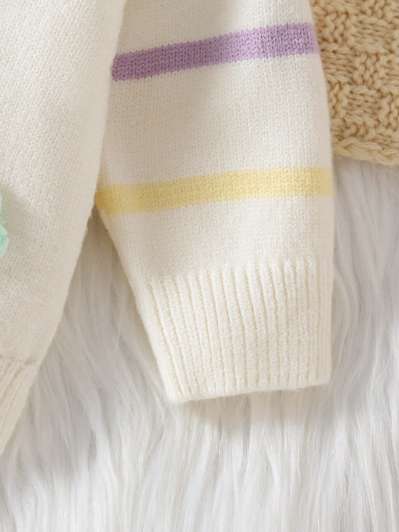 Baby Girls Sweater Onesies, Infant Girls Knit Bodysuit, Short Crawl Suit, Apricot Color, Versatile Daily Casual, Rainbow Striped, Handmade Crochet Floral, Heavy Workmanship, Exquisite, Cute, Com