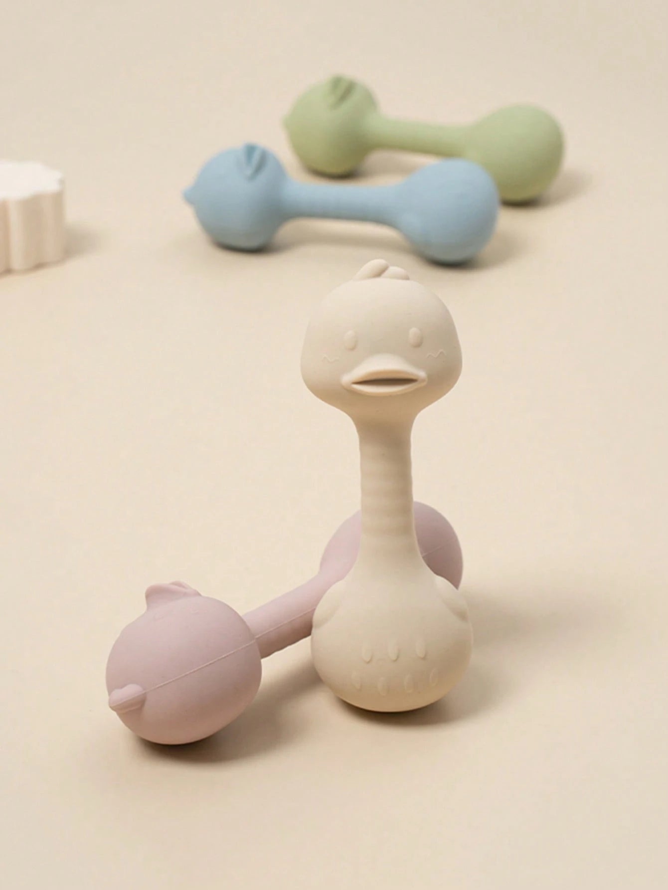 Baby Silicone Teether Toys Baby's First Teething Rattle Toy Cute Shape Easy To Grip For Babies 3-6 Months